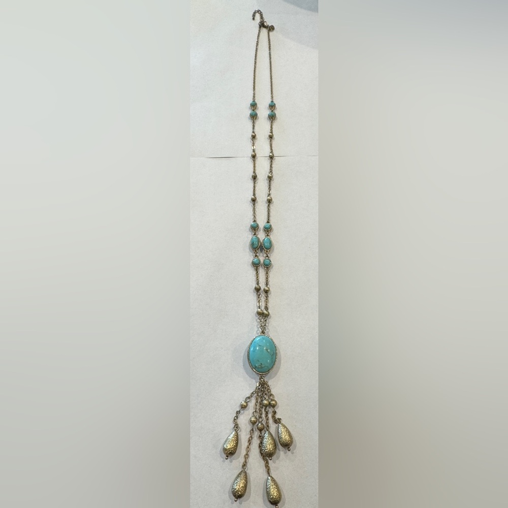 Lia Sophia Silver Necklace with Turquoise Accents